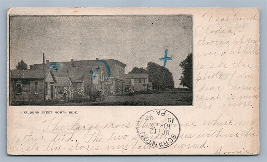 KILBURN IA STREET SCENE ANTIQUE POSTCARD
