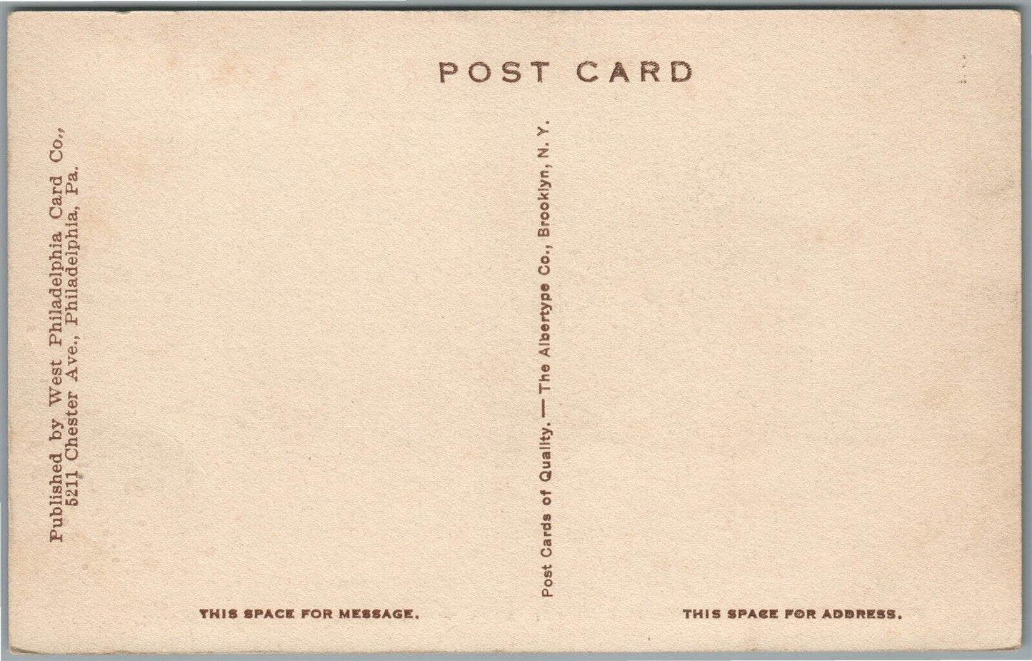 PHILADELPHIA PA UNITED PRESBYTERIAN CHURCH ANTIQUE POSTCARD