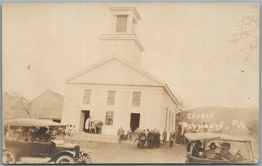 PLYMOUTH VT COOLIDGE CHURCH ANTIQUE REAL PHOTO POSTCARD RPPC