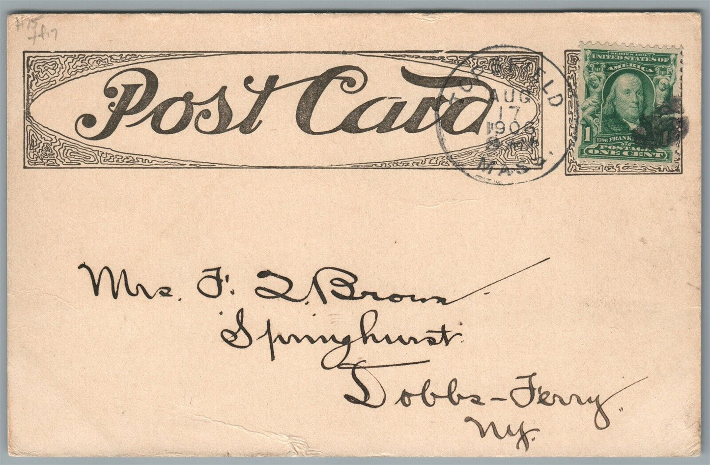 TOPSFIELD MA THE COMMON ANTIQUE POSTCARD