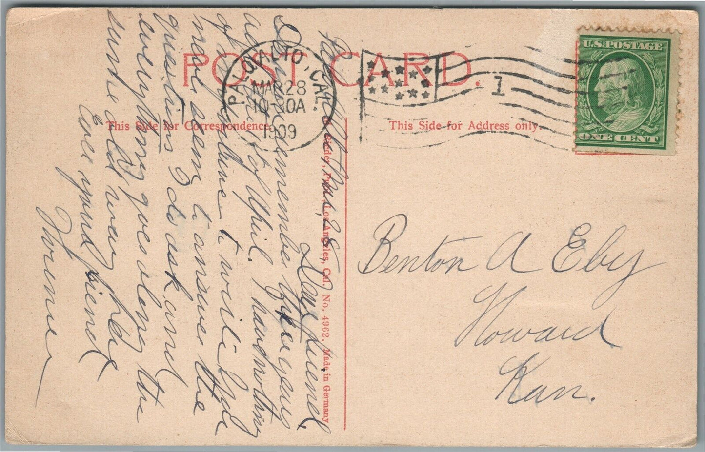 PALO ALTO CA MELVILLE AVE. ANTIQUE POSTCARD