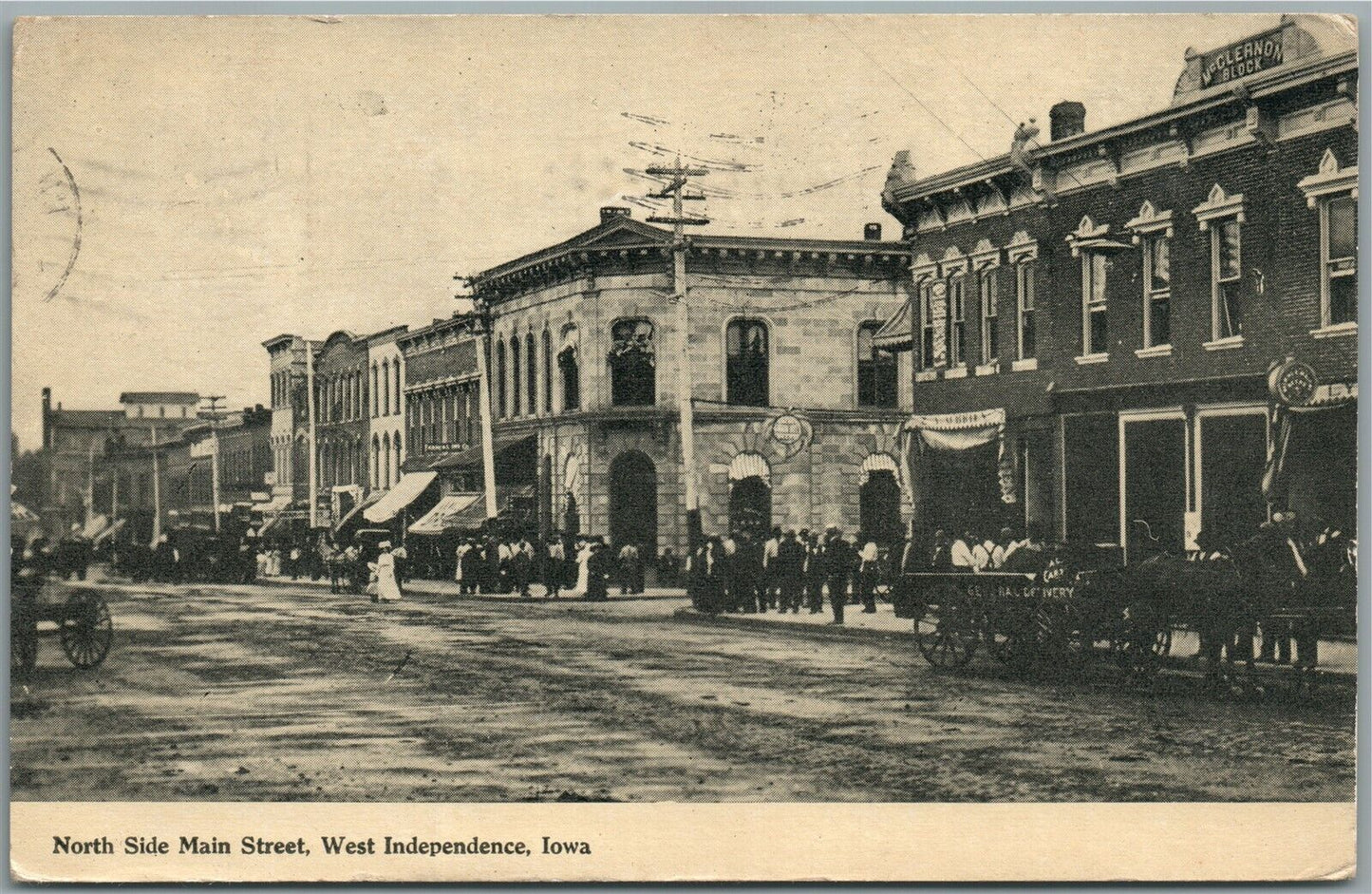 WEST INDEPENDENCE IA MAIN STREET ANTIQUE POSTCARD