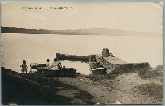 GREENSBORO VT CASPIAN LAKE ANTIQUE REAL PHOTO POSTCARD RPPC