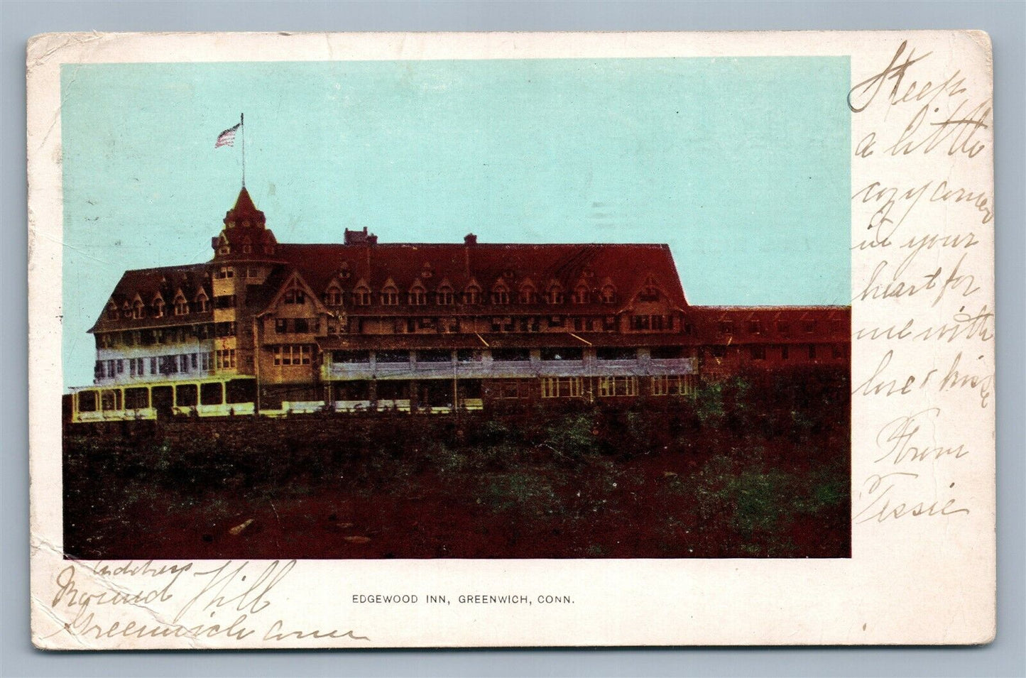 GREENWICH CT EDGEWOOD INN ANTIQUE POSTCARD
