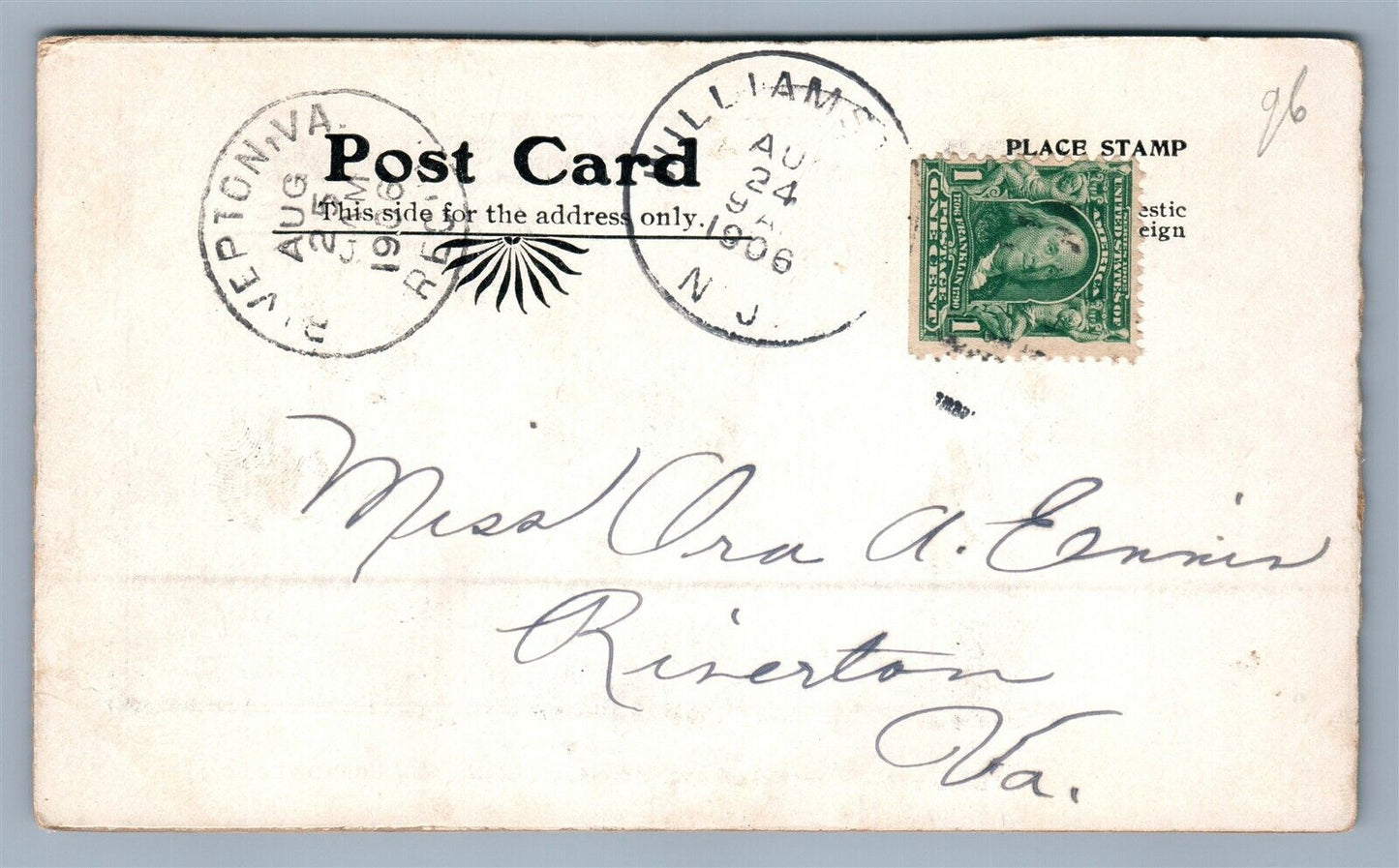 WILLIAMSTOWN NJ HALL STREET TOWN HALL & SCHOOL ANTIQUE POSTCARD
