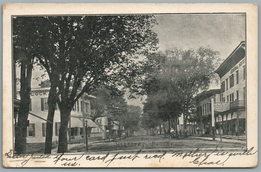 MILFORD NY STREET SCENE ANTIQUE POSTCARD