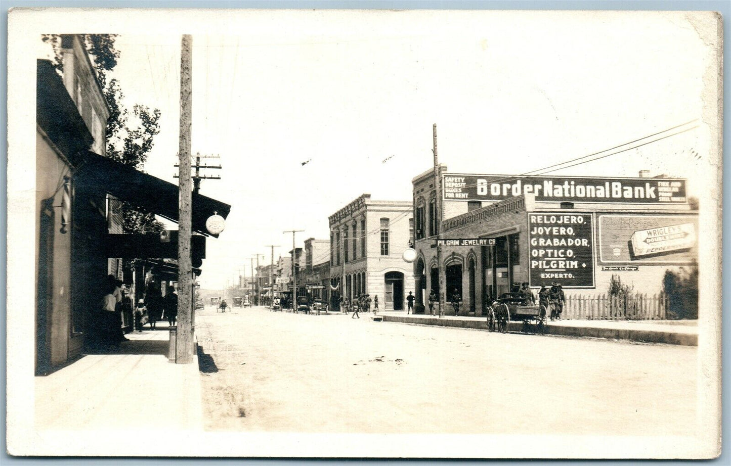 EAGLE PASS TX STREET SCENE ANTIQUE REAL PHOTO POSTCARD RPPC