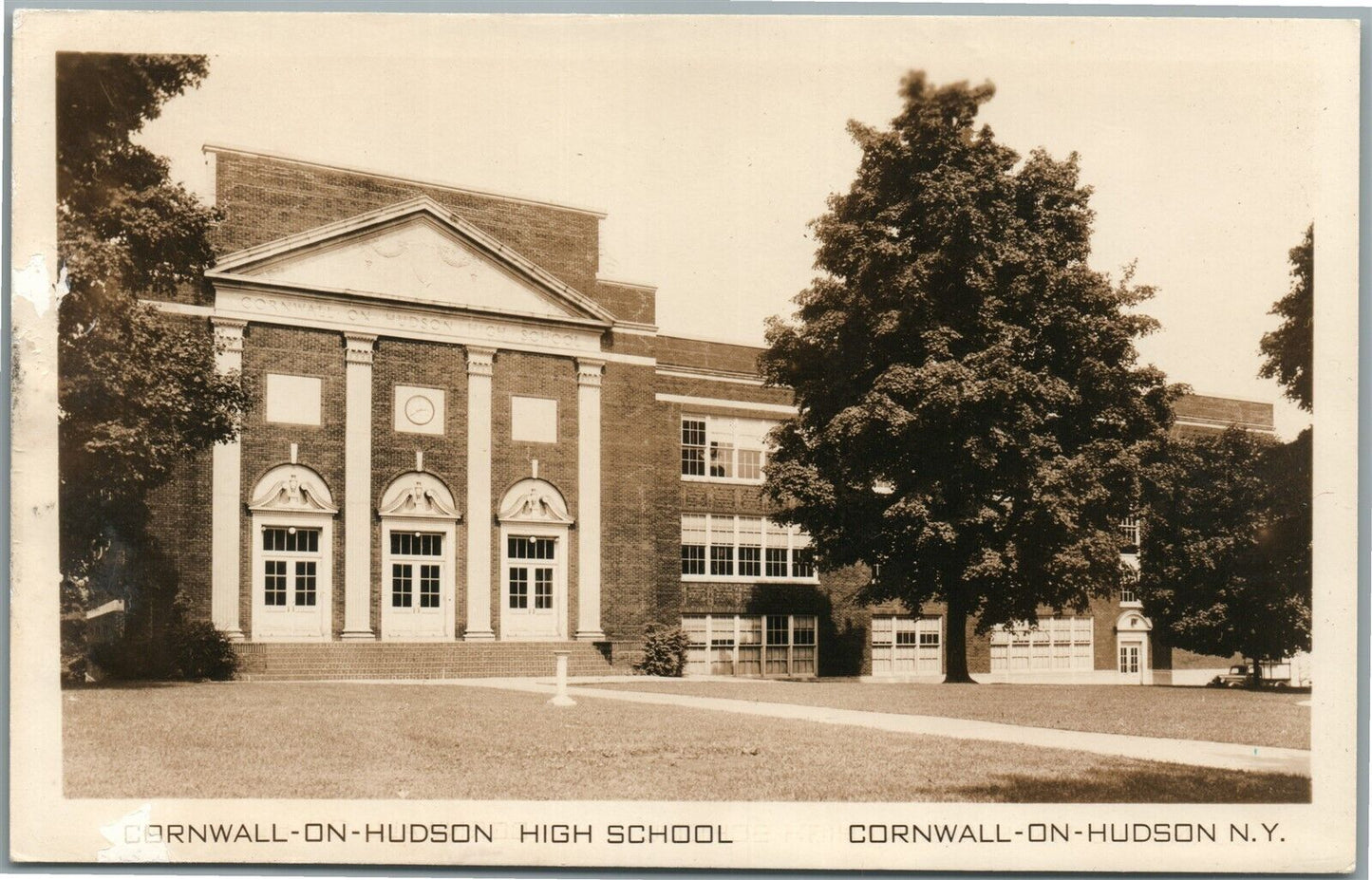 CARNWALL-ON-HUDSON NY HIGH SCHOOL ANTIQUE REAL PHOTO POSTCARD RPPC