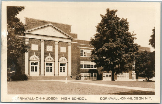 CARNWALL-ON-HUDSON NY HIGH SCHOOL ANTIQUE REAL PHOTO POSTCARD RPPC