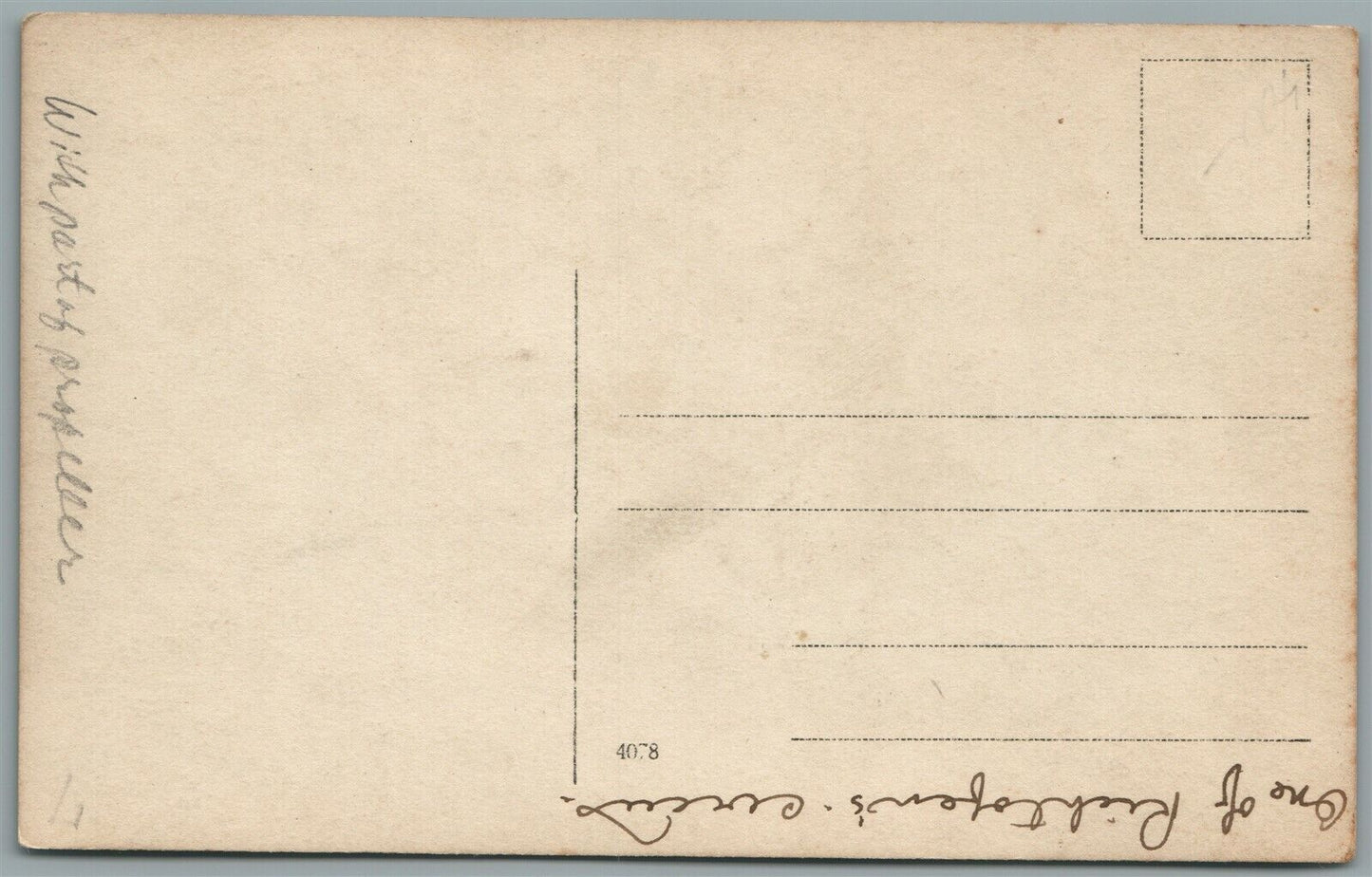 EARLY AVIATION FRENCH AIRPLANE DESTROYED ANTIQUE REAL PHOTO POSTCARD