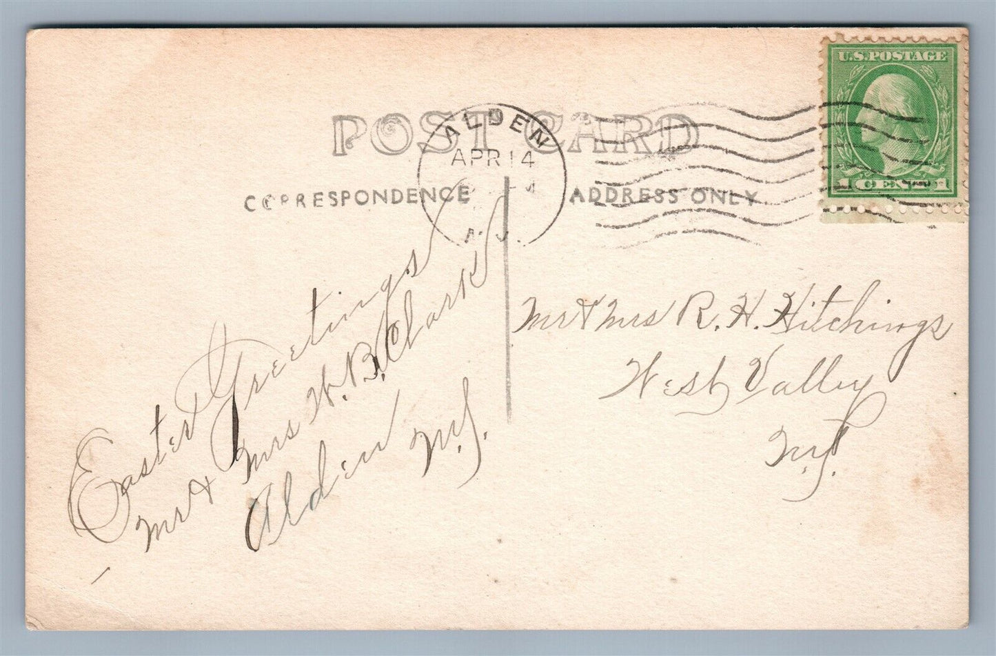 ALDEN NY EWELL FREE LIBRARY ANTIQUE REAL PHOTO POSTCARD RPPC