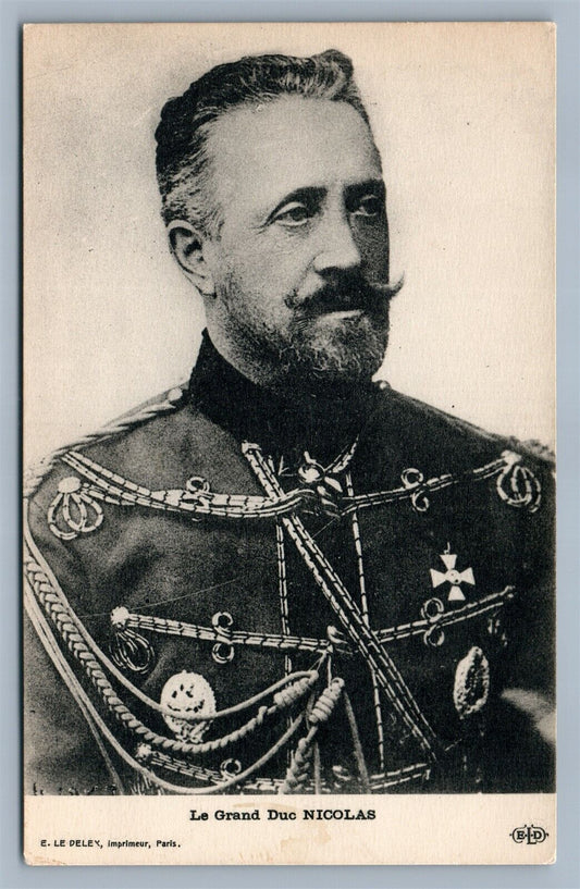 RUSSIAN GRAND DUKE NIKOLAI ANTIQUE POSTCARD