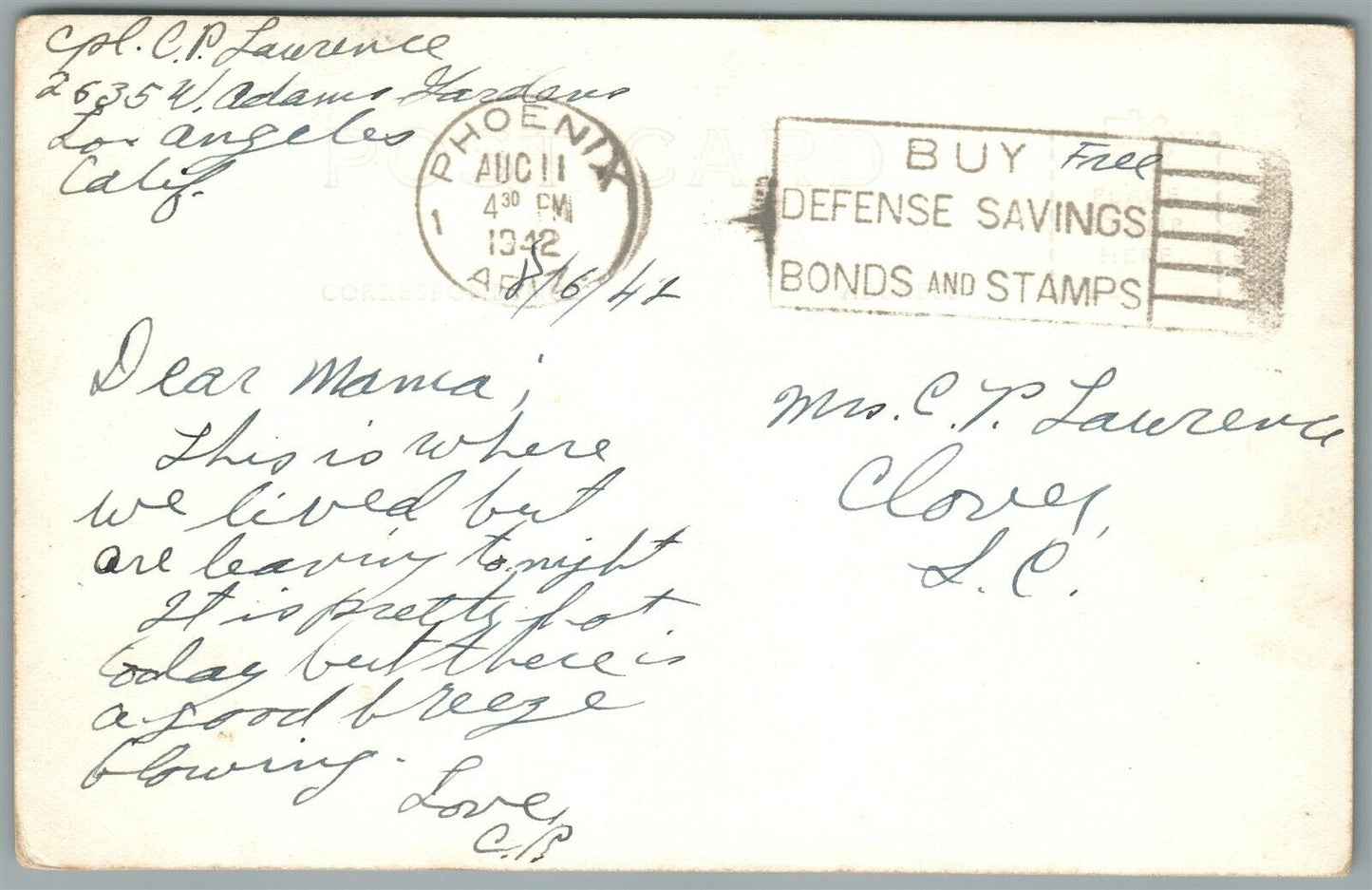 LOS ANGELES CA US ARMY DORMITORIES VINTAGE REAL PHOTO POSTCARD RPPC