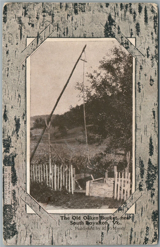 SOUTH ROYALTON VT OLD OAKEN BUCKET ANTIQUE POSTCARD