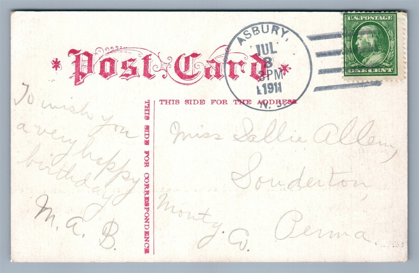 ASBURY PARK NJ THE BRIDGES ANTIQUE POSTCARD