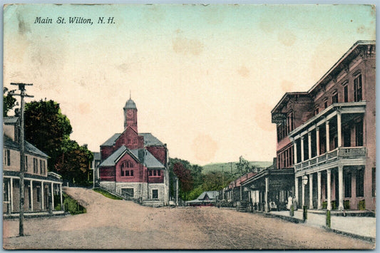 WILTON NH MAIN STREET ANTIQUE POSTCARD