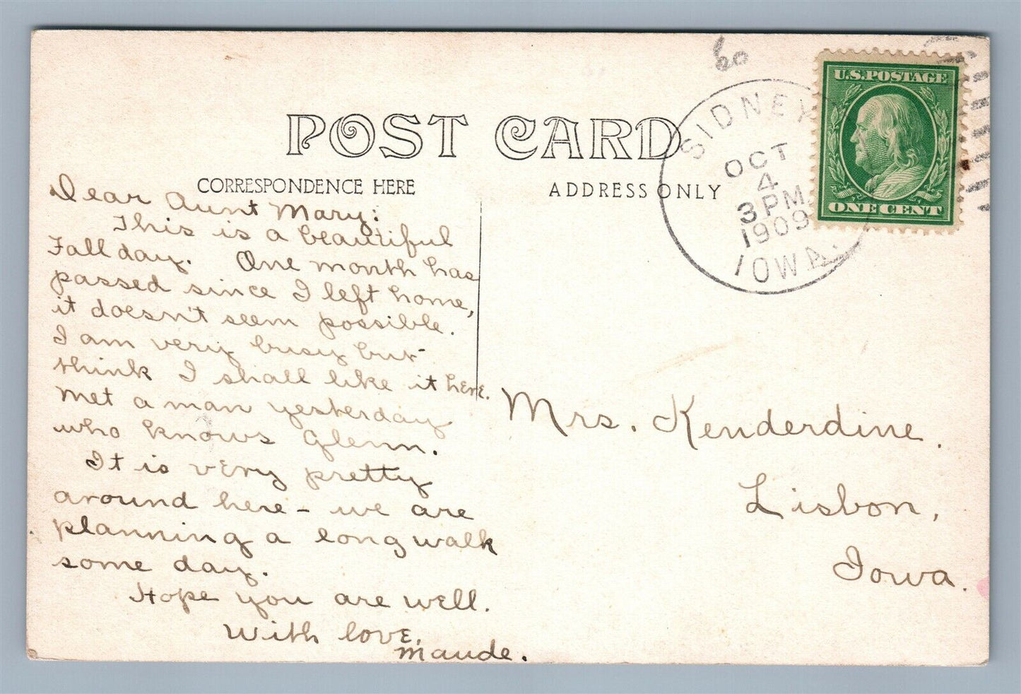 SIDNEY IA STREET SCENE ANTIQUE REAL PHOTO POSTCARD RPPC