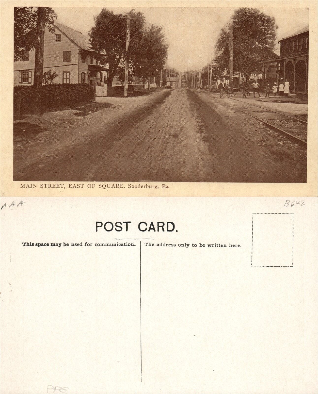 SOUDERSBURG PA MAIN STREET VINTAGE POSTCARD