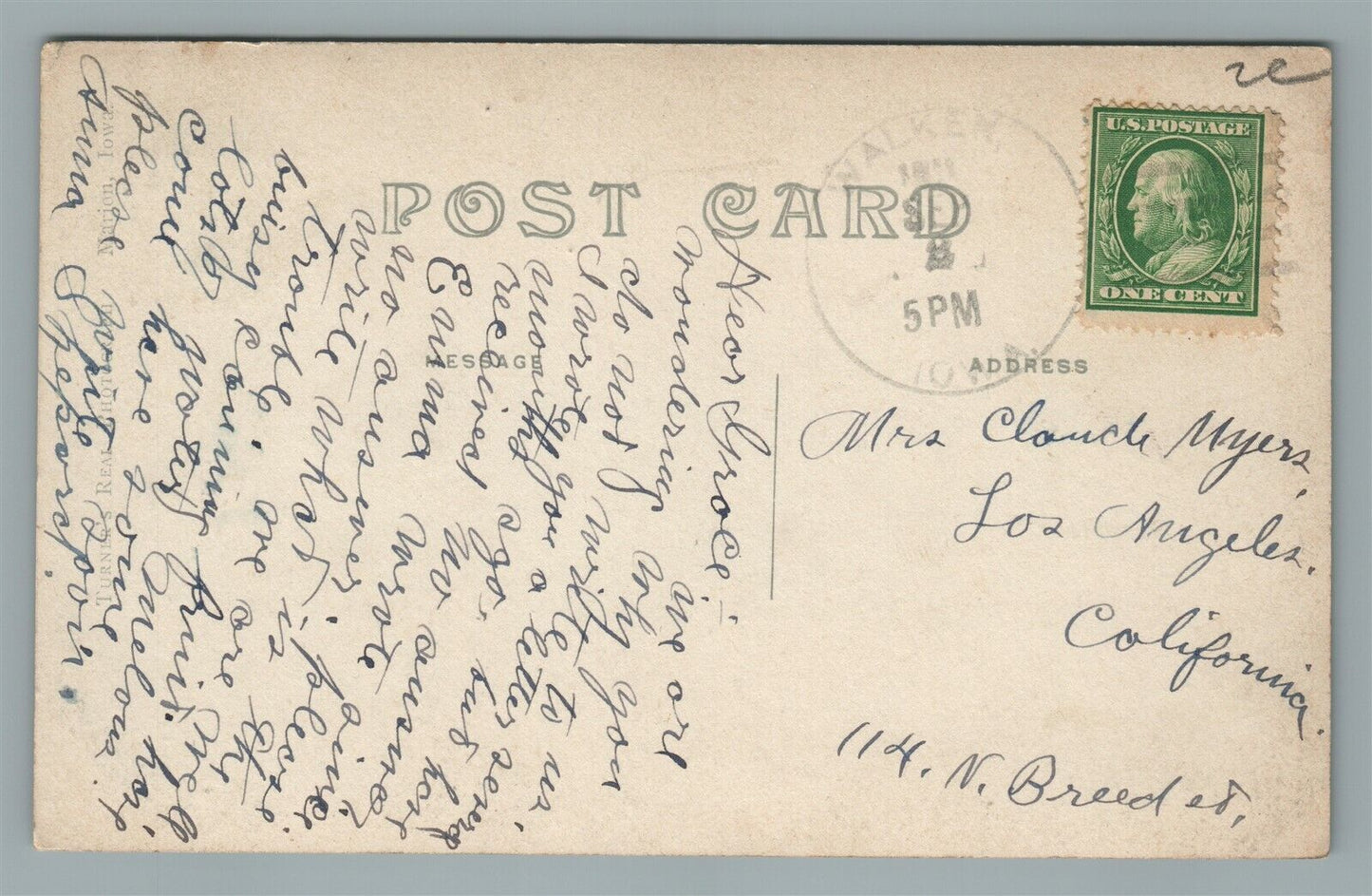 CENTER POINT IA FRANKLIN STREET ANTIQUE REAL PHOTO POSTCARD RPPC