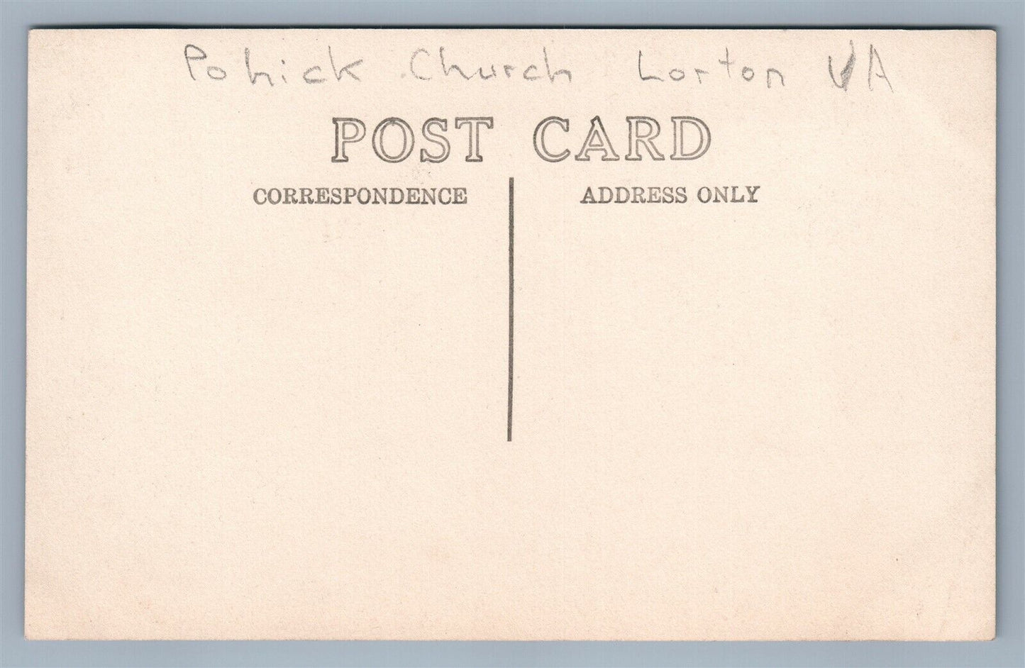 LORTON VA POHICK CHURCH ANTIQUE REAL PHOTO POSTCARD RPPC