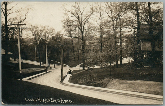 BEN AVON PA CROSS ROADS ANTIQUE REAL PHOTO POSTCARD RPPC