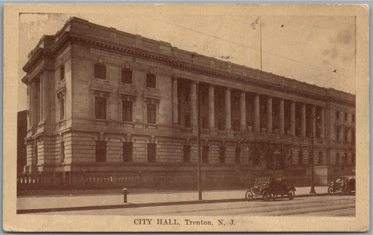 TRENTON NJ CITY HALL 1917 ANTIQUE POSTCARD