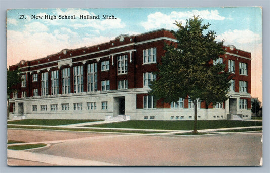 HOLLAND MI HIGH SCHOOL ANTIQUE POSTCARD