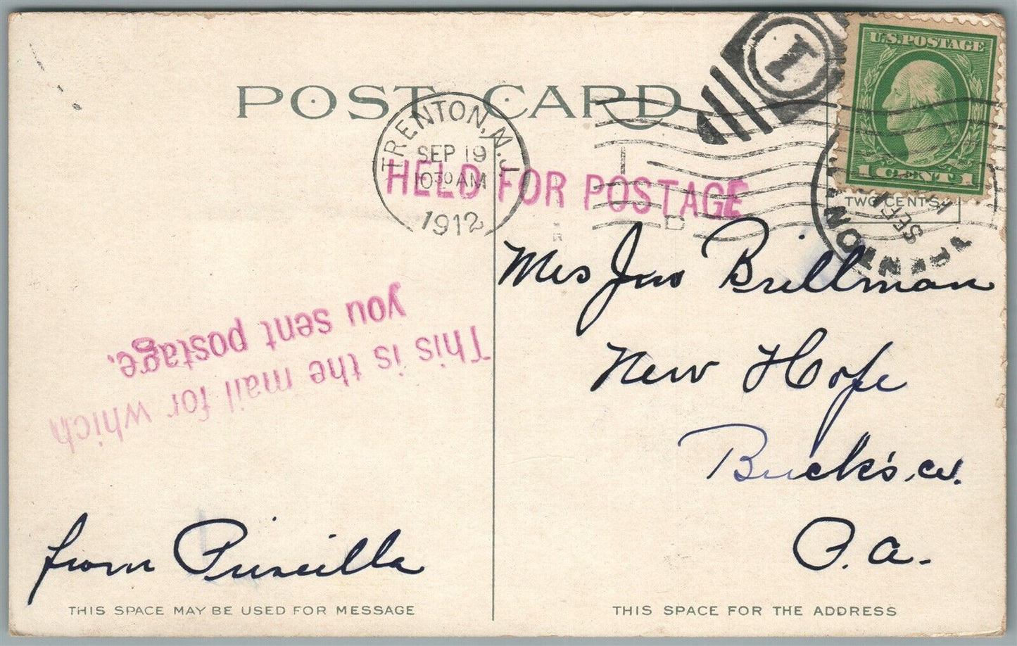 TRENTON NJ EAST STATE STREET ANTIQUE POSTCARD