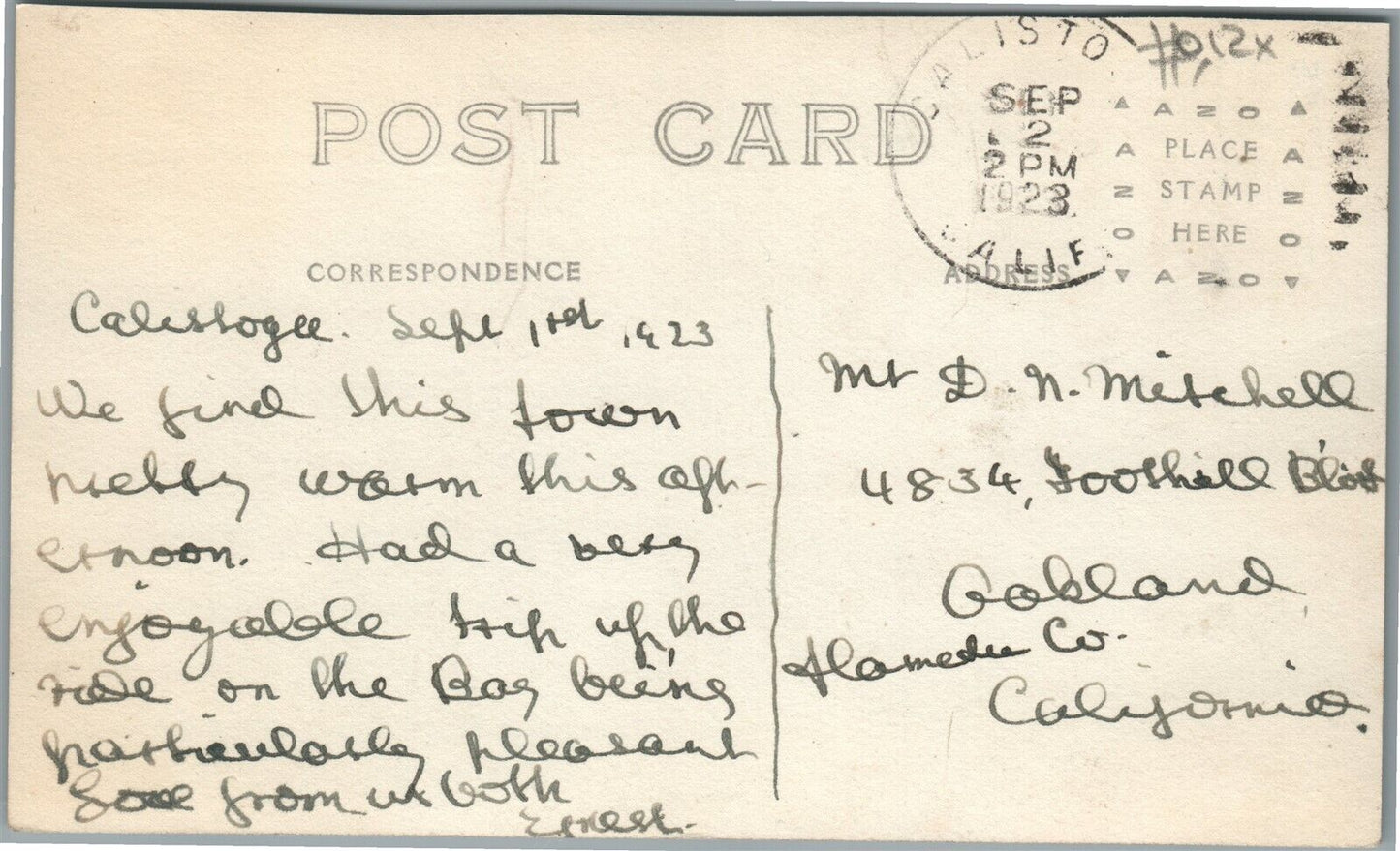 CALISTOGA CA LINCOLN AVENUE ANTIQUE REAL PHOTO POSTCARD RPPC