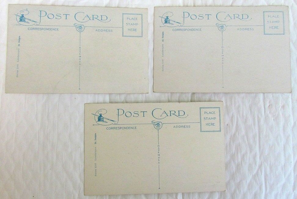 LOT OF 3 VINTAGE POSTCARDS - GREETINGS FROM WEST ONEONTA NEW YORK N.Y.