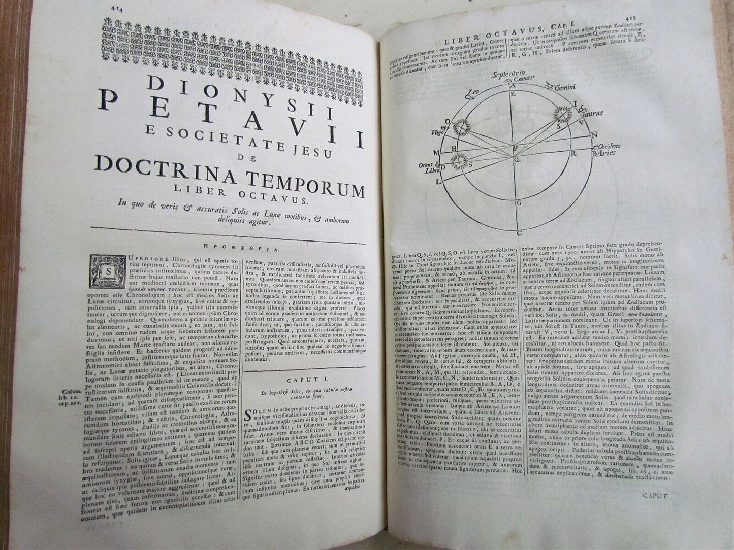 1734 2 vol DIONYSII PETAVII CHRONOLOGY TREATISE VELLUM FOLIO antique ILLUSTRATED