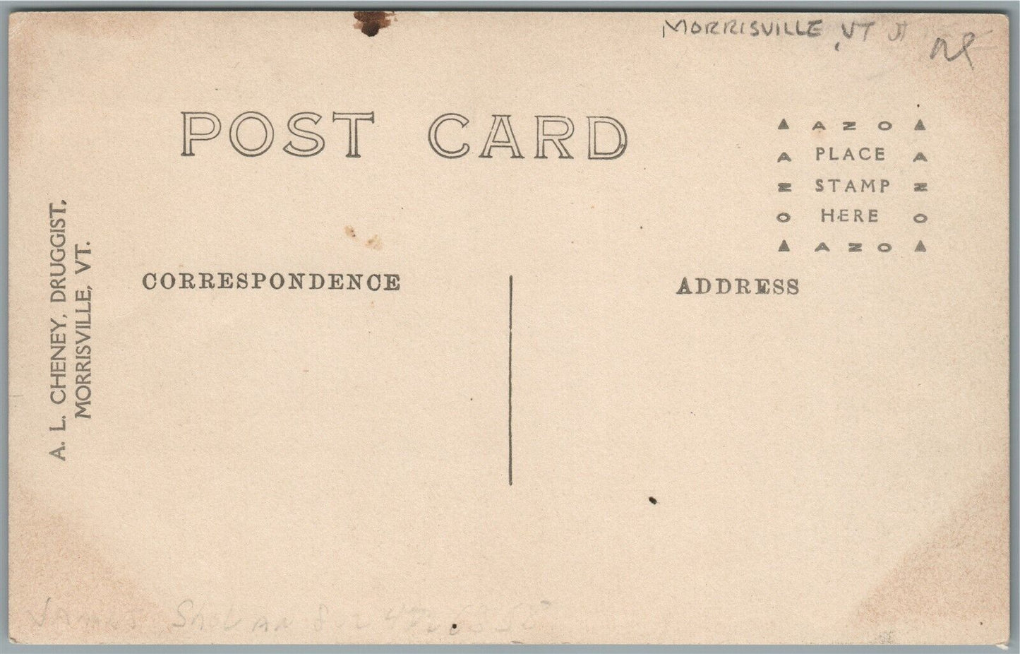 MORRISVILLE VT PORTLAND STREET ANTIQUE REAL PHOTO POSTCARD RPPC