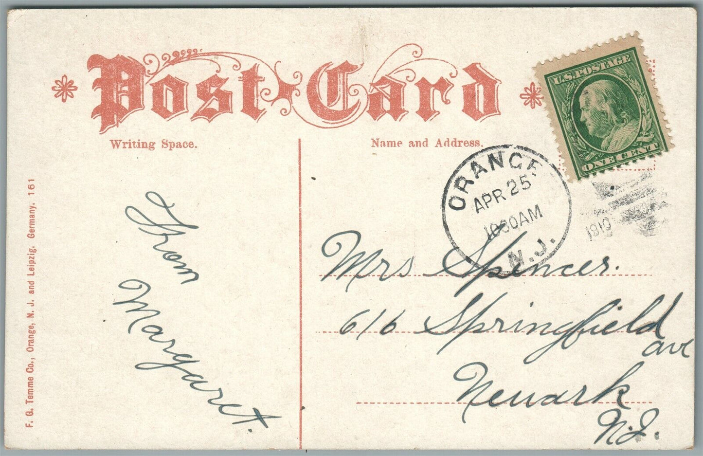 SOUTH ORANGE NJ SCOTTLAND ROAD AND MONTROSE AVENUE ANTIQUE POSTCARD