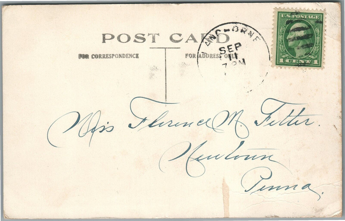 LANGHORNE PA POST OFFICE ANTIQUE REAL PHOTO POSTCARD RPPC