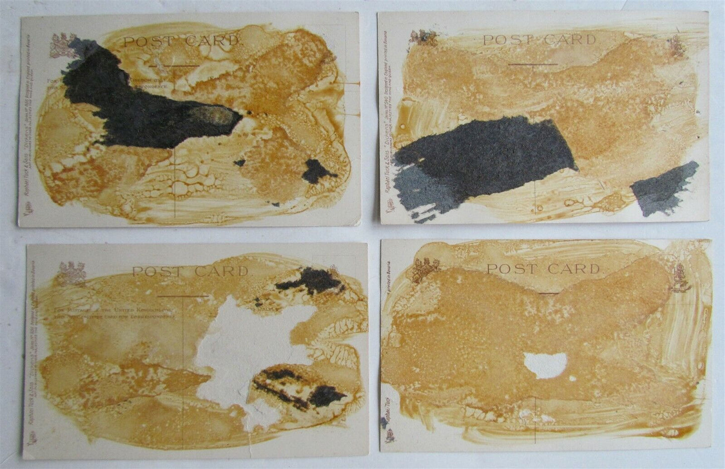 LOT of 4 CHARLES DICKENS CHARACTER SCETCHES BRITISH ANTIQUE POSTCARDS by R. TUCK