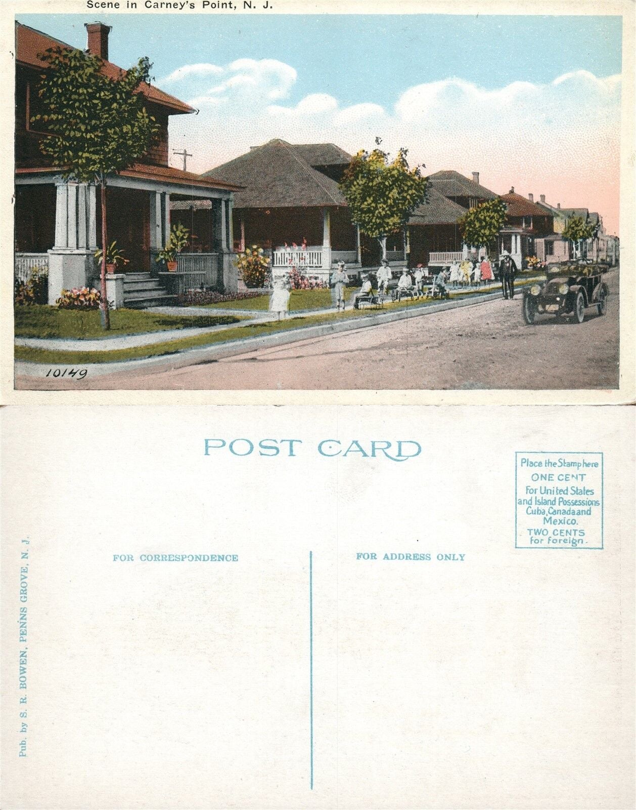 CARNEY'S POINT N.J. SCENE ANTIQUE POSTCARD