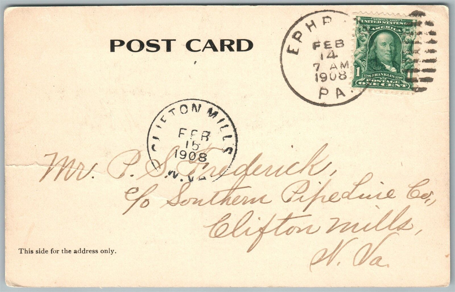 EPHRATA PA CLOISTER SISTER & SAAL HOUSE UNDIVIDED 1908 ANTIQUE POSTCARD