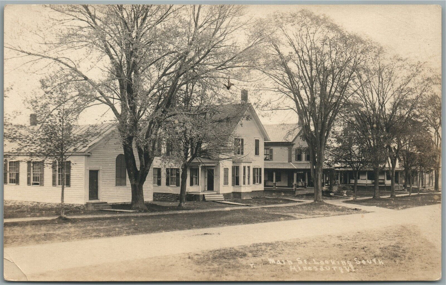 HINESBURG VT MAIN STREET ANTIQUE REAL PHOTO POSTCARD RPPC