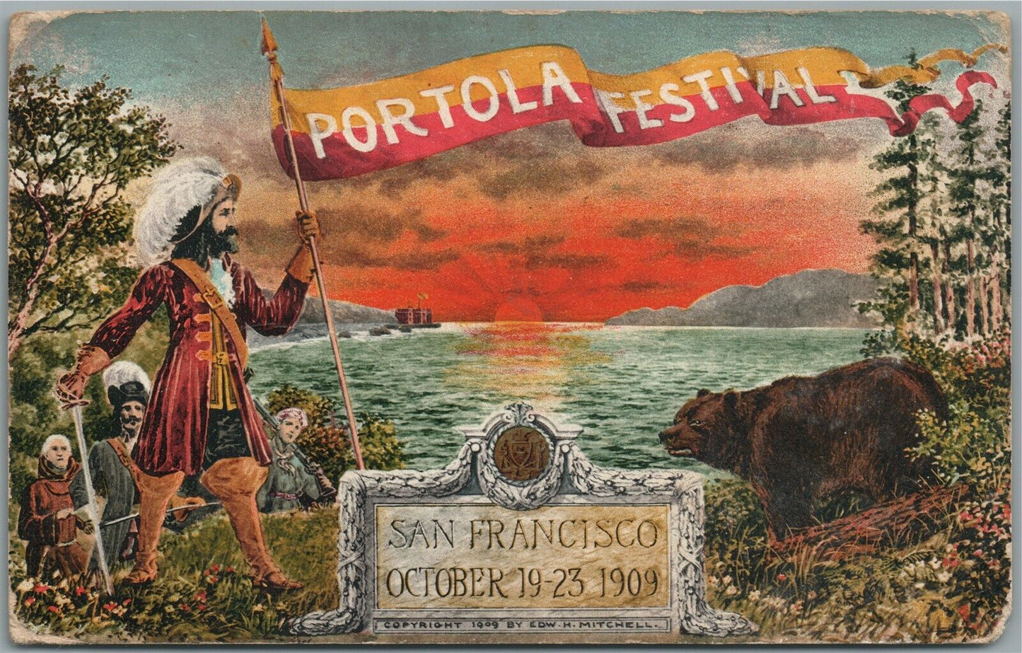 SAN FRANCISCO CA 1909 PORTOLA FESTIVAL ANTIQUE POSTCARD