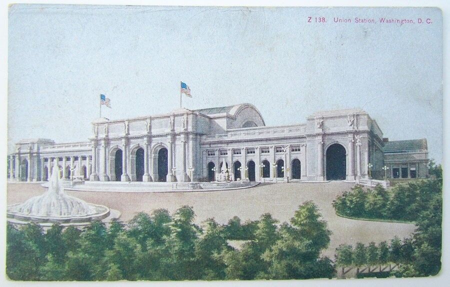 VINTAGE POSTCARD NEW UNION STATION WASHINGTON DC railroad train railway