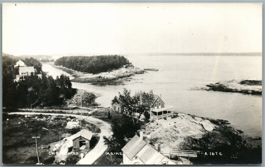 CHRISTMAS COVE ME BIRDSEYE VIEW VINTAGE REAL PHOTO POSTCARD RPPC