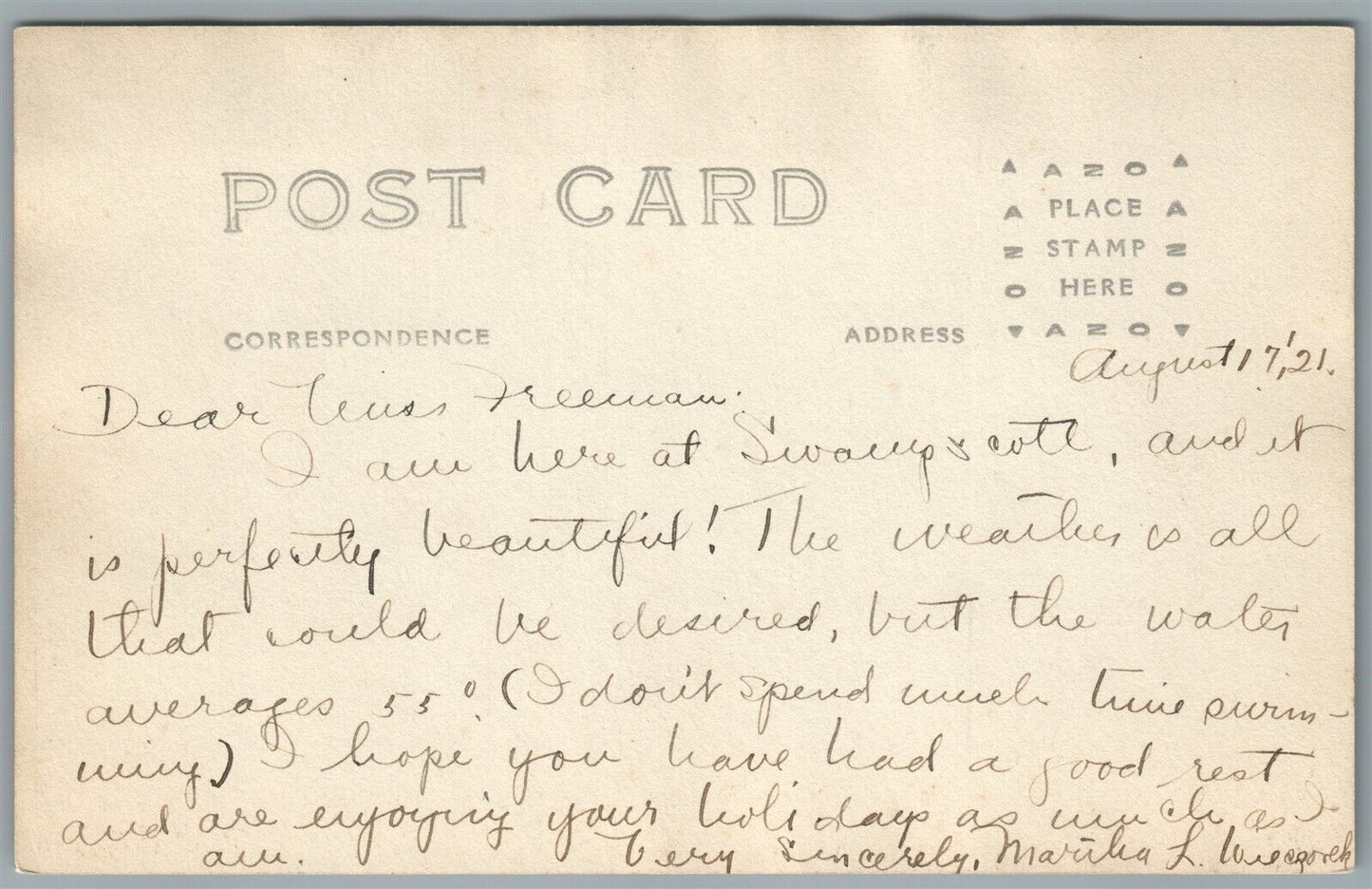 SWAMPSCOTT MA NEW OCEAN HOUSE ANTIQUE REAL PHOTO POSTCARD RPPC