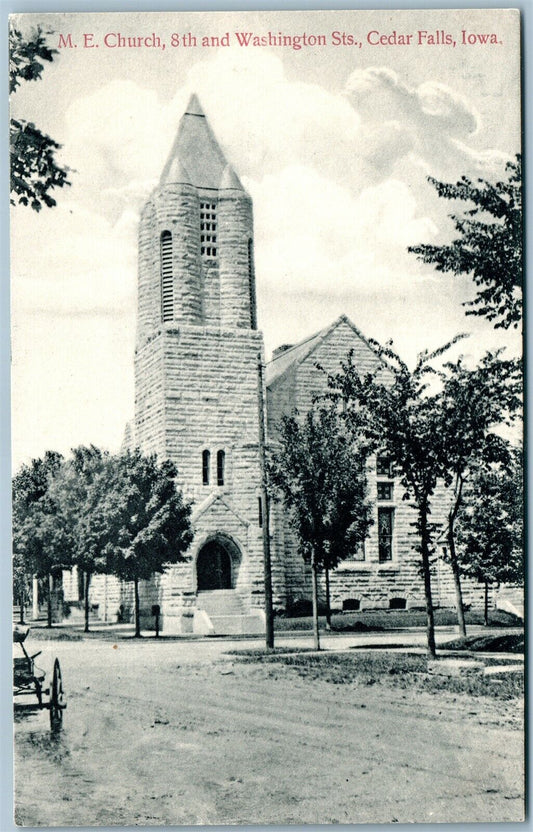 CEDAR FALLS IA M.E. CHURCH 8th & WASHINGTON STS ANTIQUE POSTCARD