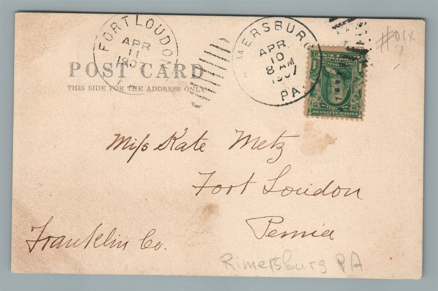 RIMERSBURG PA REFORMED CHURCH PARSONAGE ANTIQUE REAL PHOTO POSTCARD RPPC