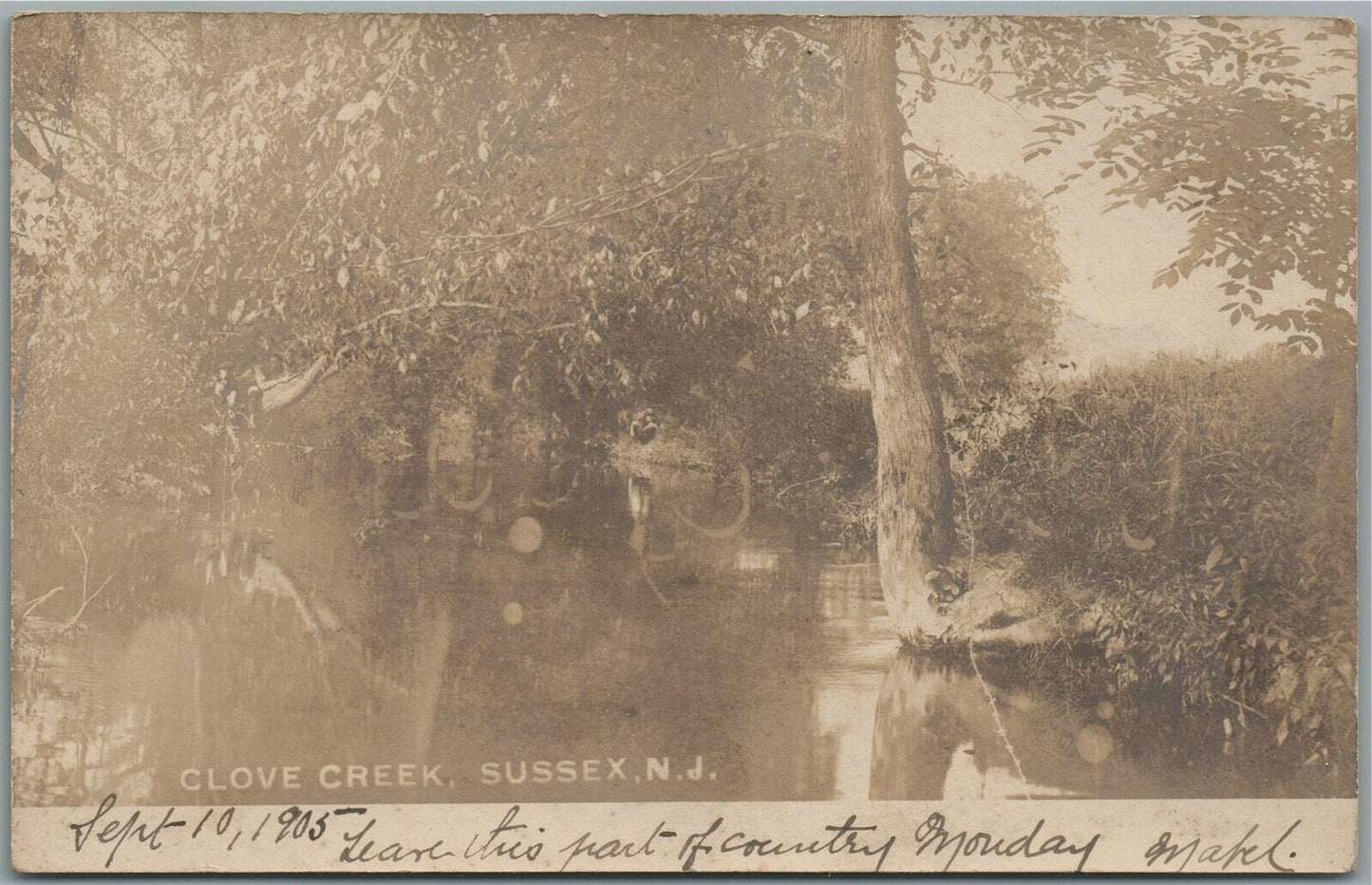 SUSSEX NJ CLOVE CREEK ANTIQUE REAL PHOTO POSTCARD RPPC