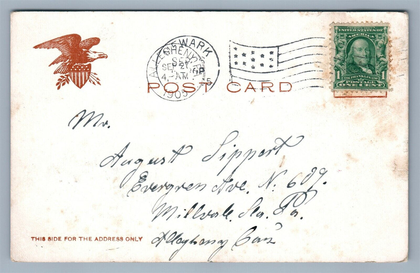 NEWARK OH COURT HOUSE 1905 UNDIVIDED ANTIQUE POSTCARD