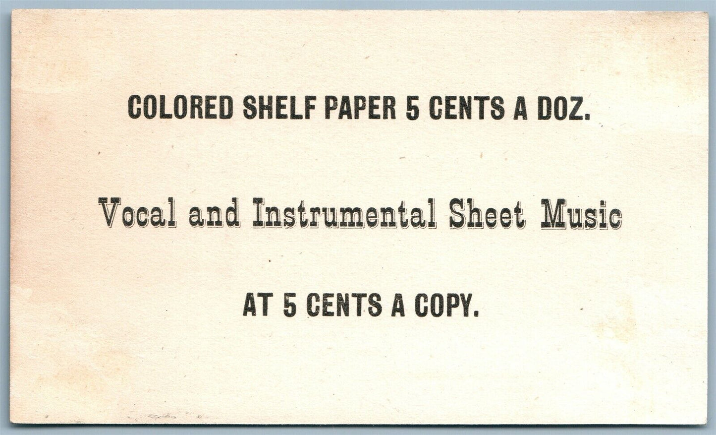 CHRISTMAS GOODS ANTIQUE ADVERTISING VICTORIAN TRADE CARD