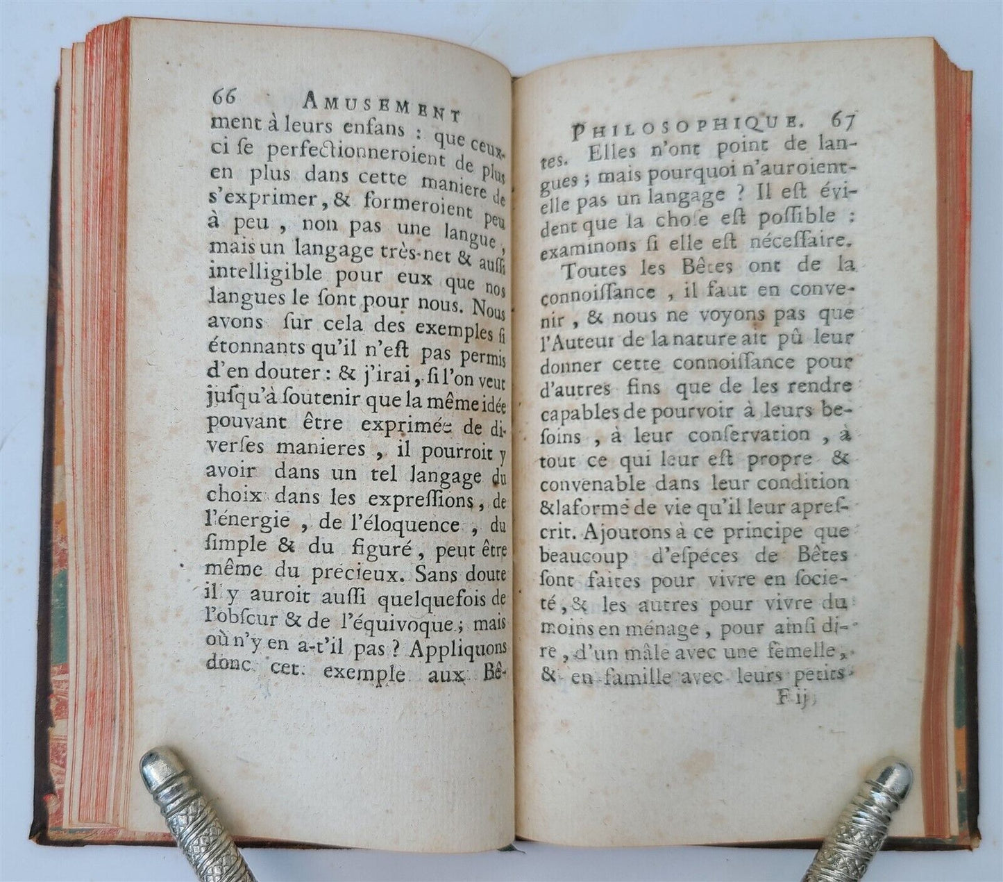 1739 Philosophical amusement on the language of beasts antique in French