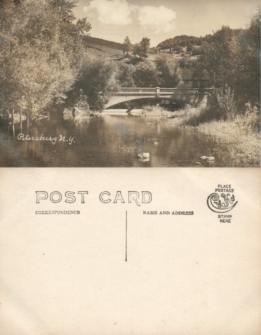 PETERSBURG N.Y. BRIDGE REAL PHOTO ANTIQUE POSTCARD RPPC