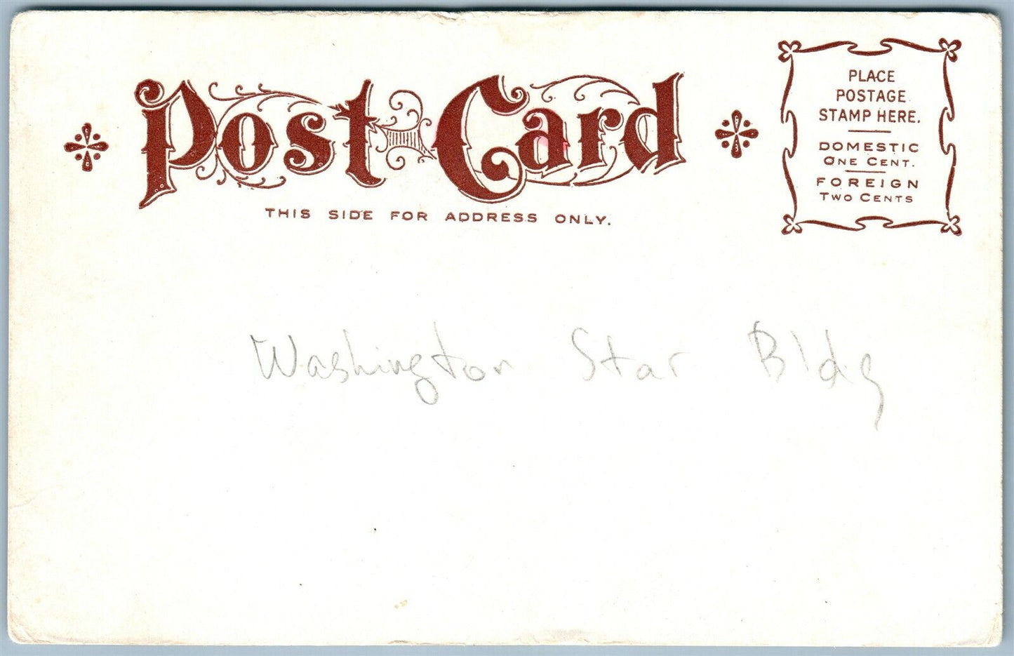 WASHINGTON NJ WASHINGTON STAR BUILDING ANTIQUE POSTCARD